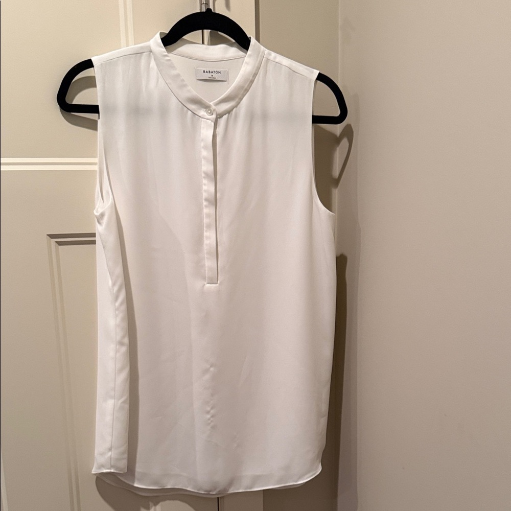 Babaton White Sleeveless Blouse